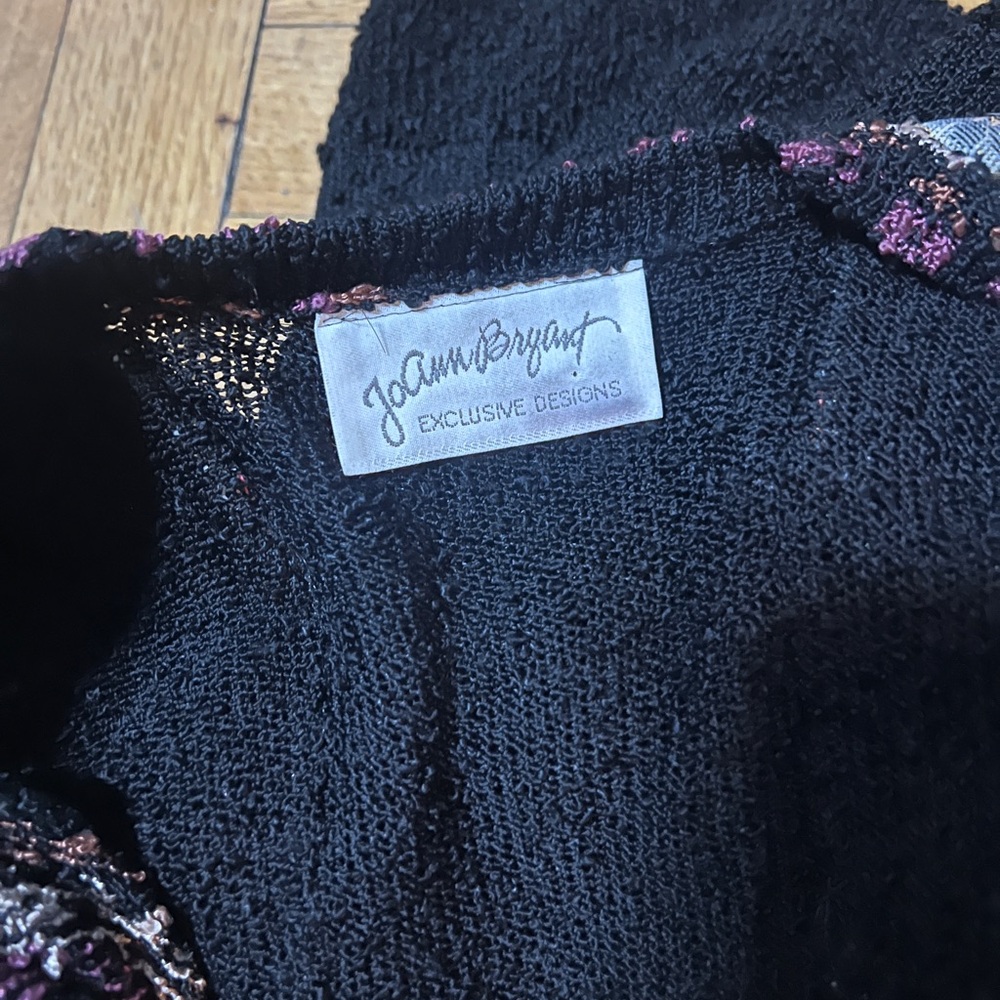 Incredible BOUCLE SWEATER Vtg 80/90s JoAnn Bryant Exclusive Designs wearable art - Picture 10 of 12